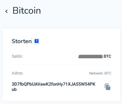 Voorbeeld Bitcoin adres wallet